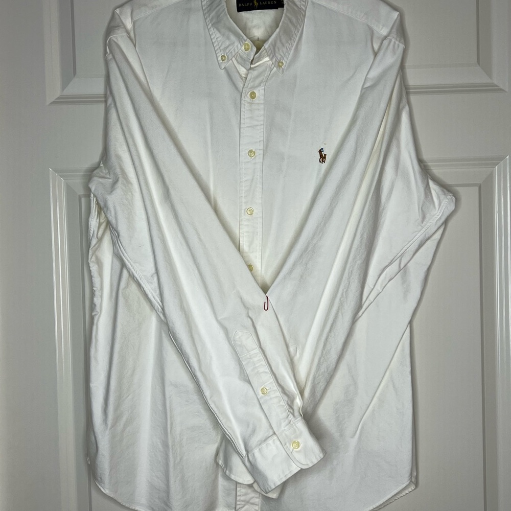 Ralph Lauren White Casual Button Down Shirt